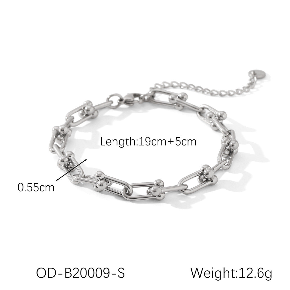 Stainless Steel Necklace Horseshoe Chain Bracelet Earrings