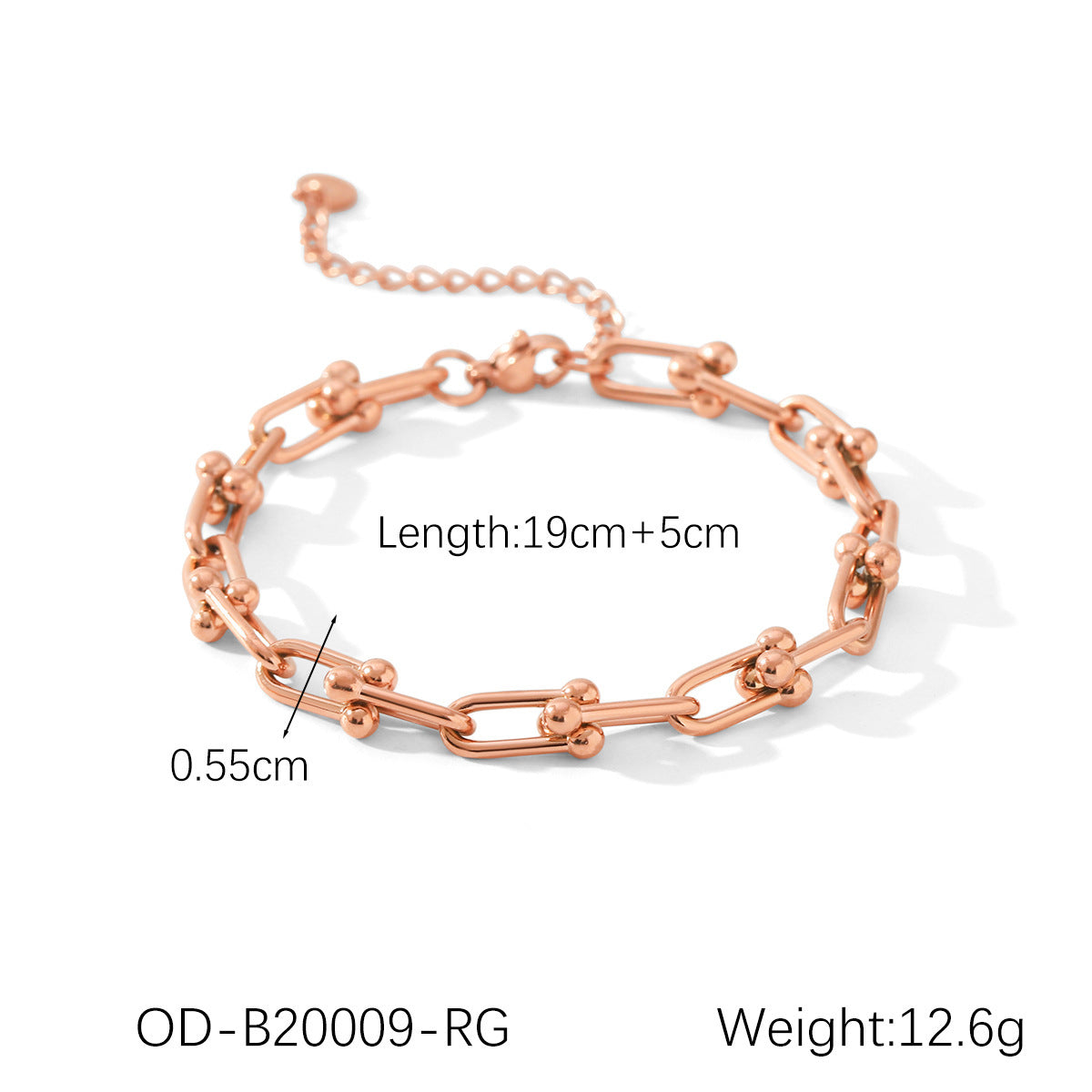 Stainless Steel Necklace Horseshoe Chain Bracelet Earrings