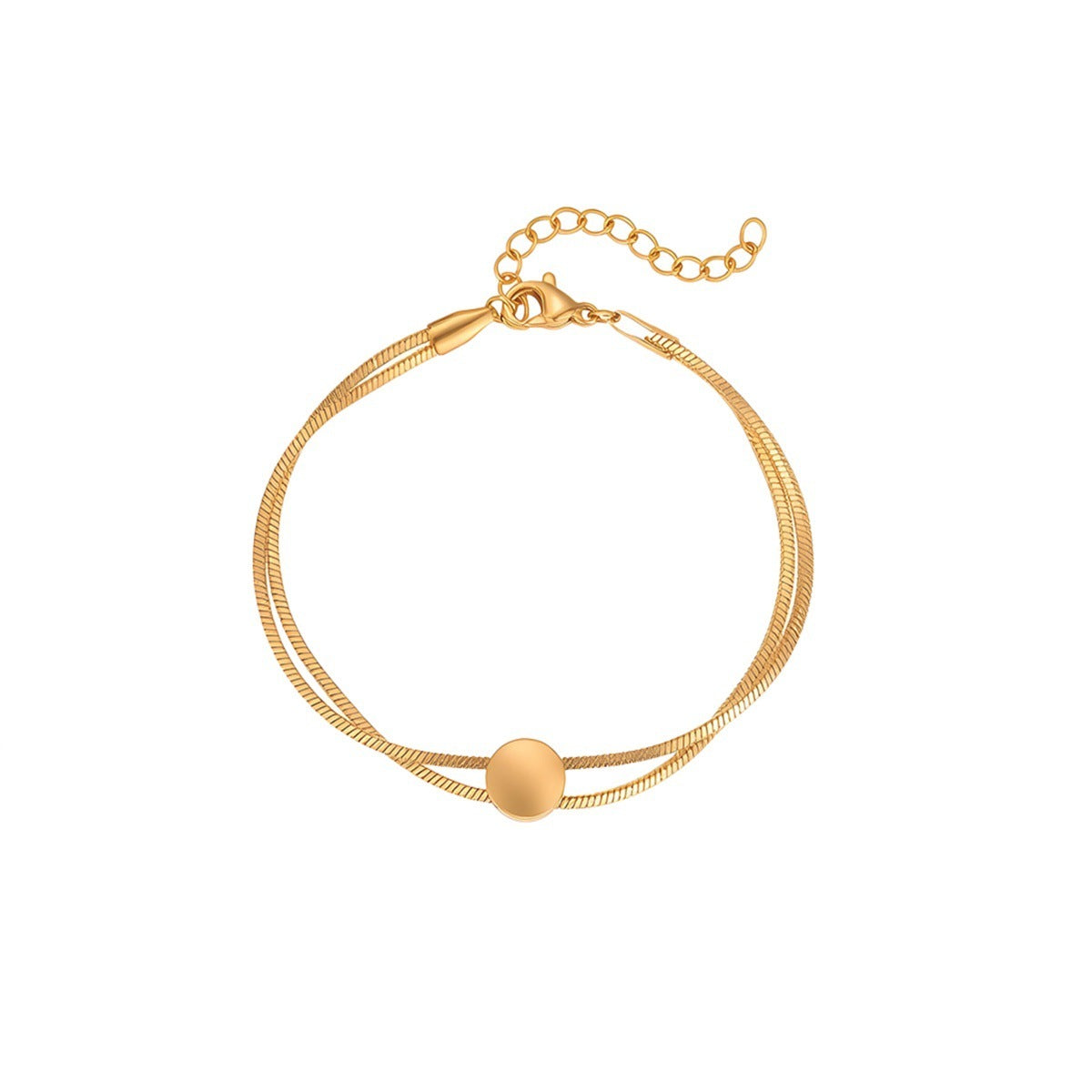 Minimally Designed Titanium Steel Bracelet Without Fading 18K Gold Snake Chain
