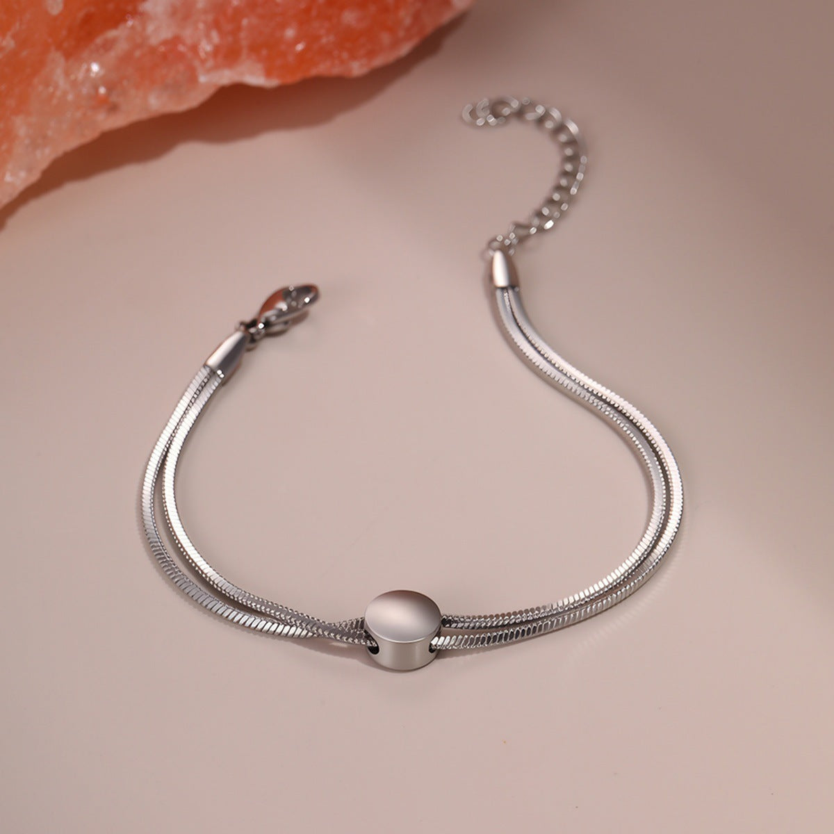 Minimally Designed Titanium Steel Bracelet Without Fading 18K Gold Snake Chain