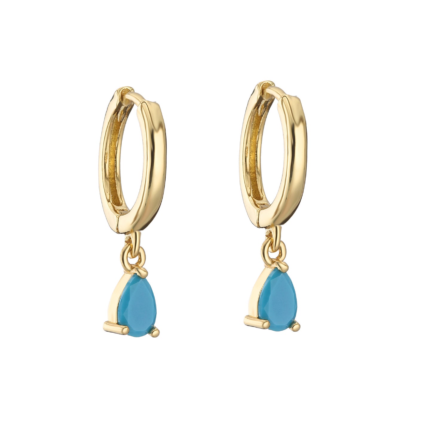 Women's All-match Micro Inlaid Zircon Drop-shaped Colorful Crystals Earrings