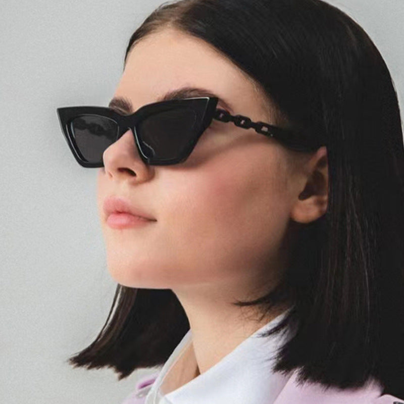 Chain Leg Cat Eye Sunglasses For Women