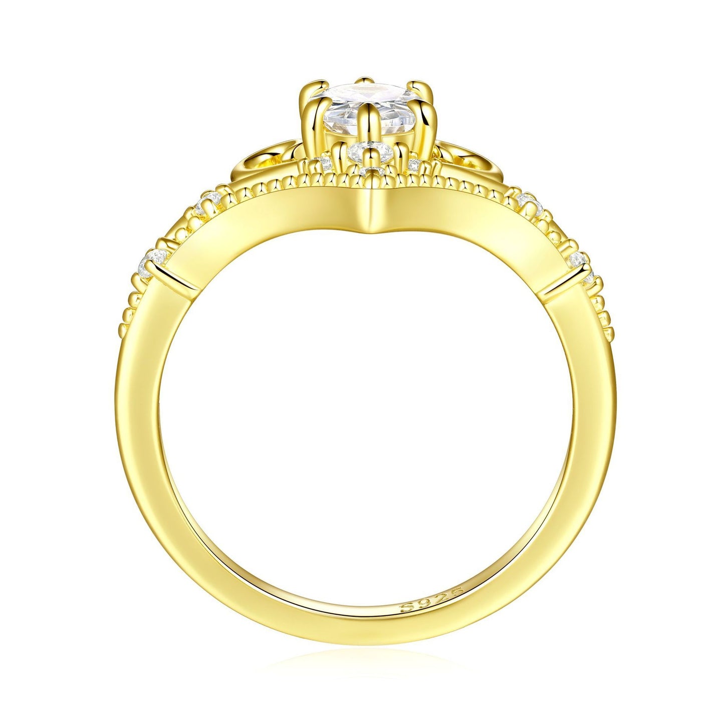 Sterling Silver Design Crown Ring Women's Light Luxury