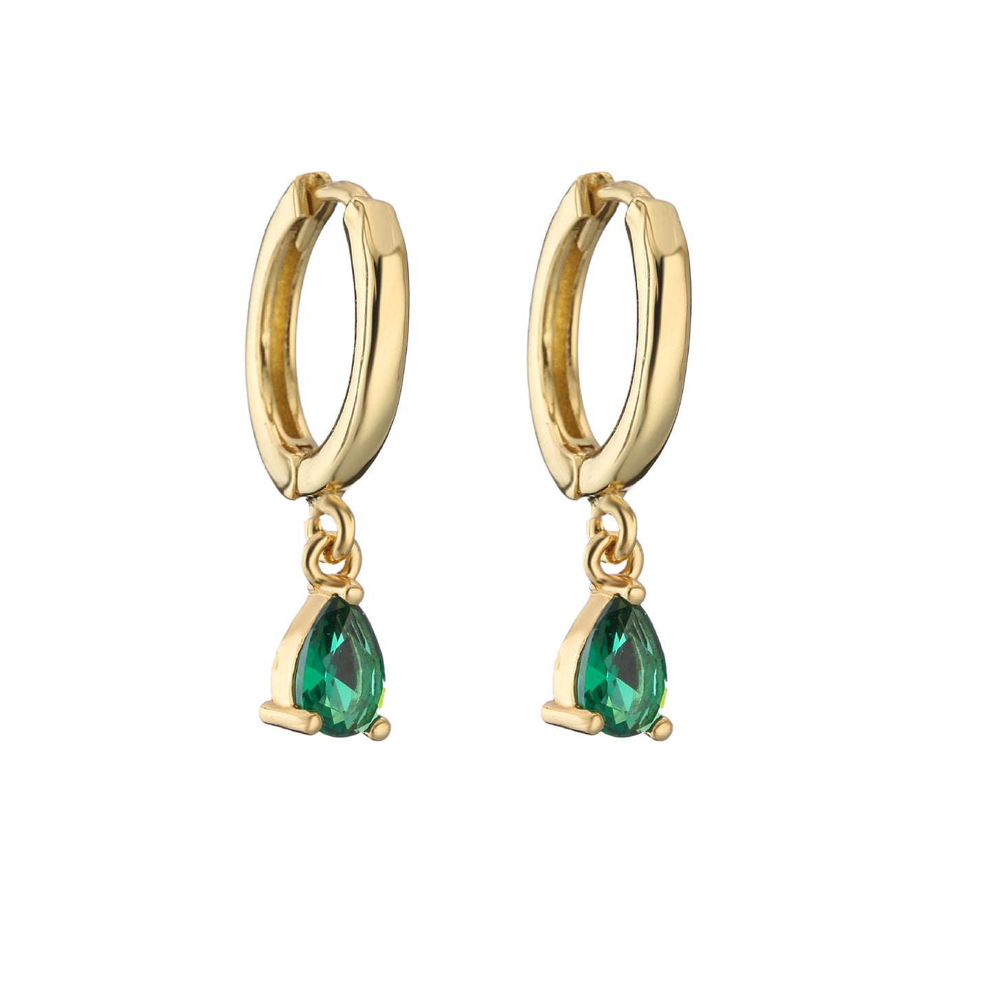Women's All-match Micro Inlaid Zircon Drop-shaped Colorful Crystals Earrings