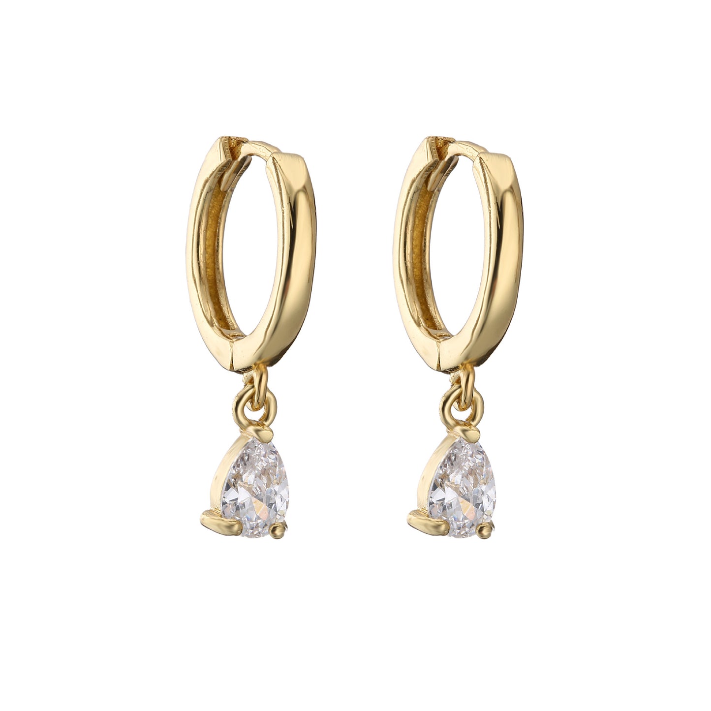 Women's All-match Micro Inlaid Zircon Drop-shaped Colorful Crystals Earrings