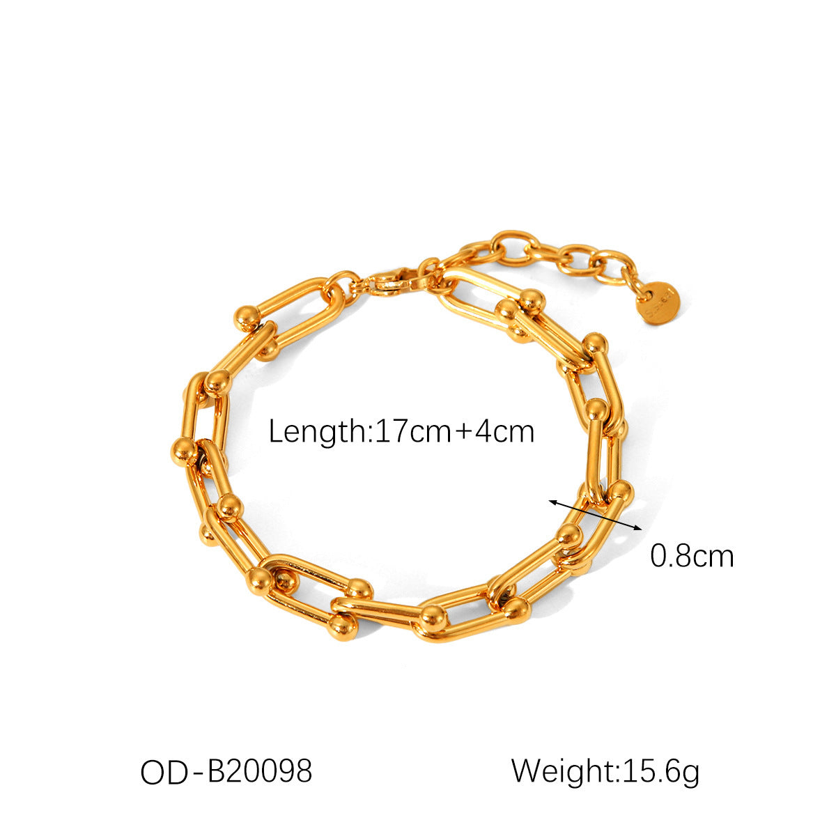Stainless Steel Necklace Horseshoe Chain Bracelet Earrings