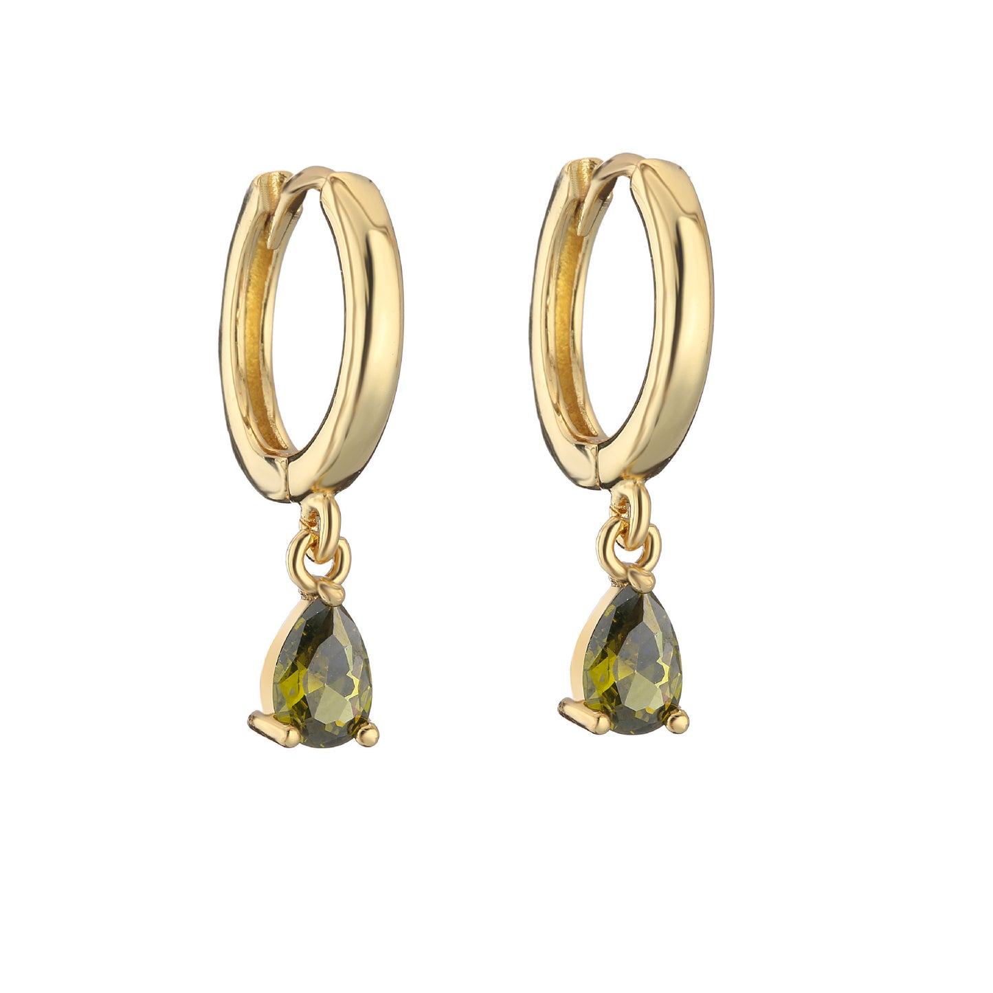 Women's All-match Micro Inlaid Zircon Drop-shaped Colorful Crystals Earrings